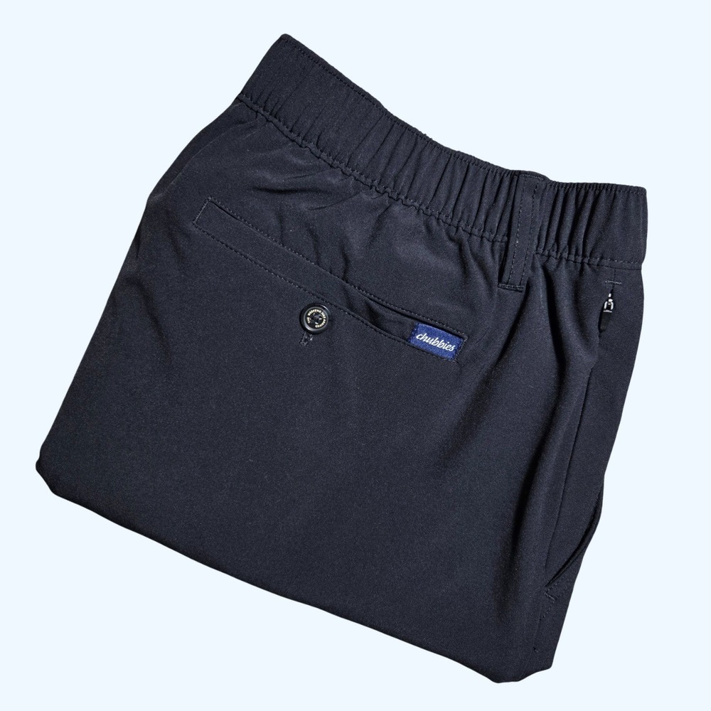 Chubbies Everywear Shorts Mens XL Black 6 Inch Inseam Elastic Waist Stretch